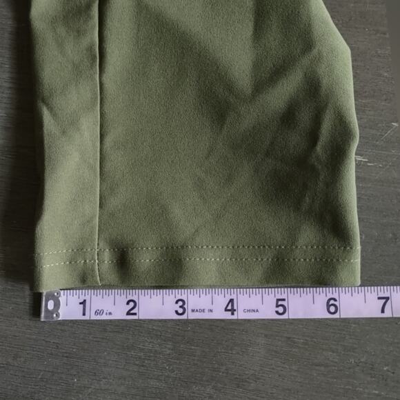 Grace Karin Cropped High Waisted Cropped Paper Bag Pants Size L Khaki Green - Picture 8 of 15